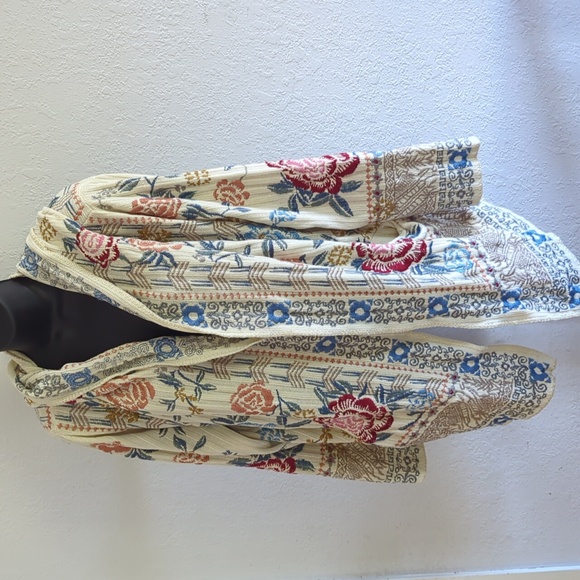 🍋✨ biya johnny was cardigan embroidered floral hooded sweater size large - Picture 8 of 10